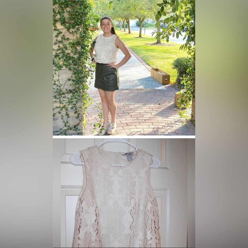 Cream Floral Tank Top (AS SHOWN IN PHOTO)
